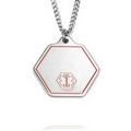 Oneida Small Medical Symbol Stainless Necklace Hexagon 24 In